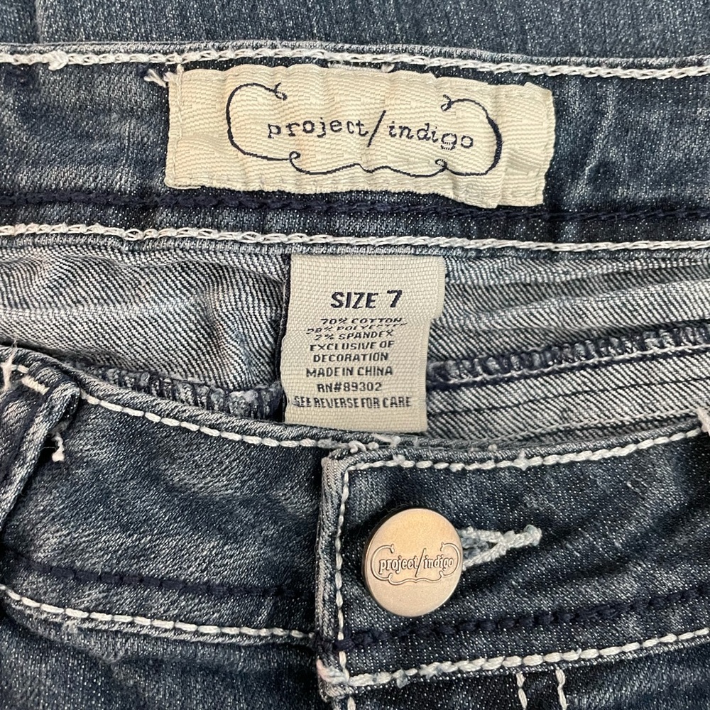 Project Indigo Rhinestone Jeans size 7 - Picture 3 of 5